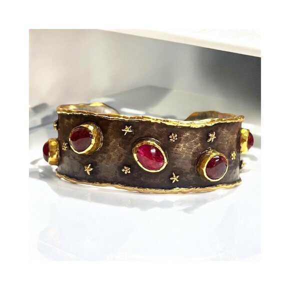 Victor Velyan Ruby Star Cuff Bracelet - Picture 1 of 3